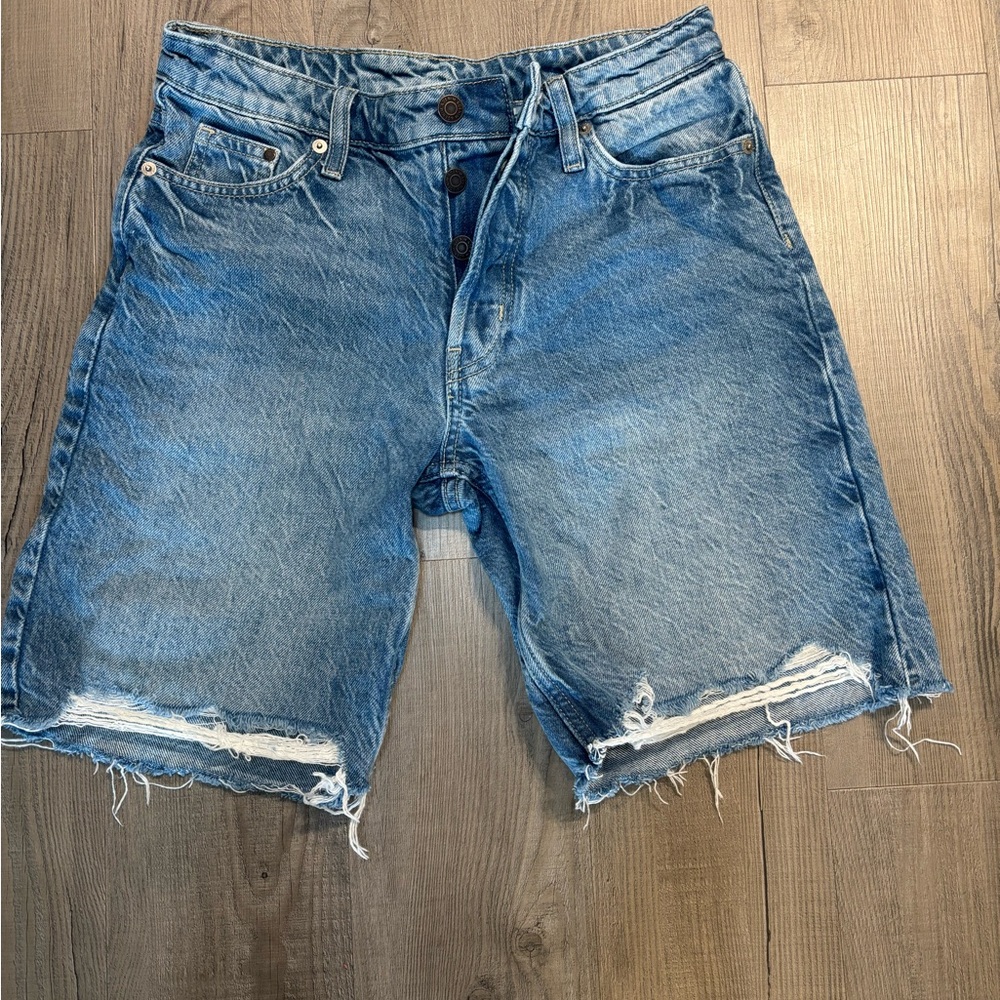 Distressed Denim Shorts